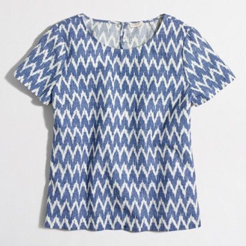 J. Crew Factory Printed Linen-Cotton Shirt XXS